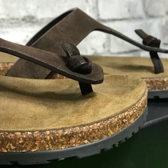 NIB Saint Laurent T Strap Thong Suede and Cork Sandals - Size 37 - Picture 2 of 11